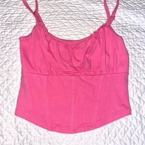 Hollister Vibrant Pink Ruched Tank Top